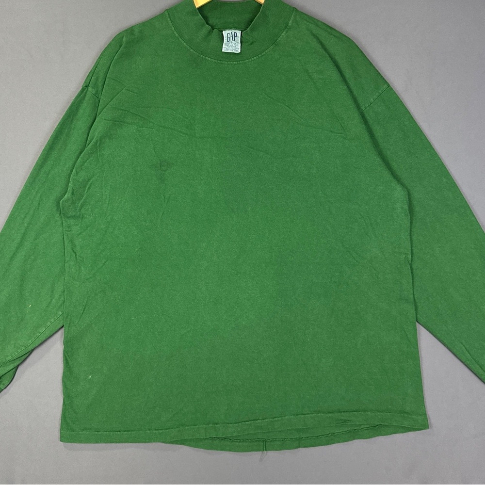 Vintage 90’s Gap Forest Green Mock Neck Longsleeve Shirt USA Made